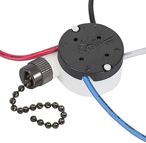 ZE-208s E89885 Ceiling Fan Switch 3 Speed 4 Wire Pull Chain Switch-Black