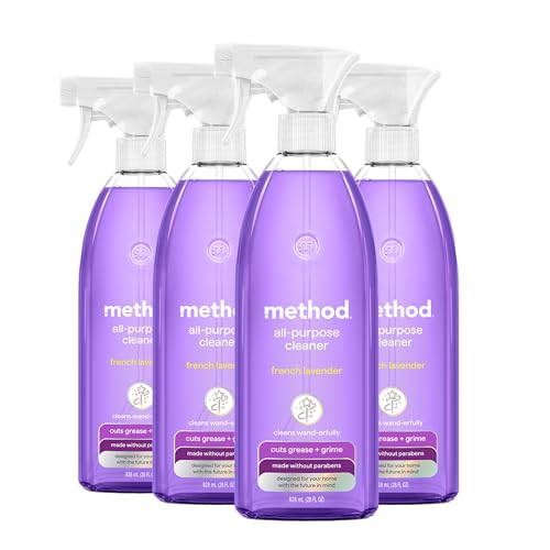 method All-Purpose Cleaner Spray, French Lavender - Cuts Grease & Grime on Counters, Glass, Sealed Wood & Floors, for Kitchen & Bathroom, 28 fl oz, 4 pack