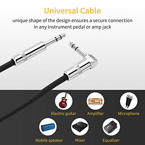 Image of Donner TRS Cable 6 ft, Balanced Stereo Patch Cable - Sturdy No Hum 1 /4 inch Male Right Angle to 1 /4 inch TRS Male Straight Cord, Black