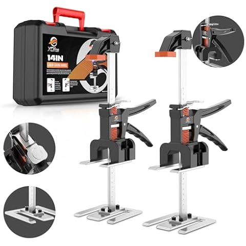 XClifes Labor Saving Handle 2 Pack,15 in Construction Jack, Wall Tile Locator, Multi-Function Height Adjustment Lifting Device, Door Panel Lifting Cabinet Jack, Raised by 9.8 in, Dynamic Load 380 LB Cover