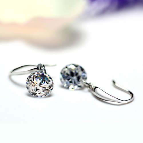 925 Sterling Silver Earings Dangle Shiny Cubic Zirconia Studs Hypoallergenic for Women | Earrings for Women Trendy | Dangling Earrings for Women | Silver Drop Earrings | Sterling Silver Jewelry3