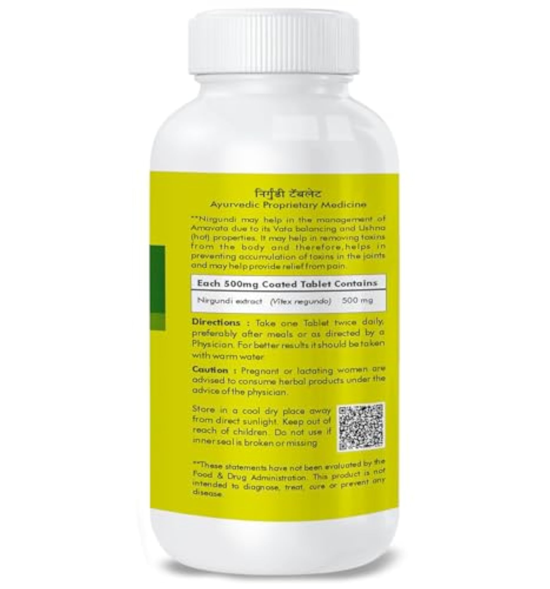 Herbal Hills Nirgundi Tablets, 120 Tablets for Joint Care