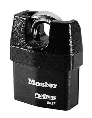 MASTER LOCK Heavy Duty Weatherproof Padlock [CEN Insurance Approved] [Closed Shackle] [Key] [Outdoor] 6327EURDCC – for Transportation and Industrial Applications