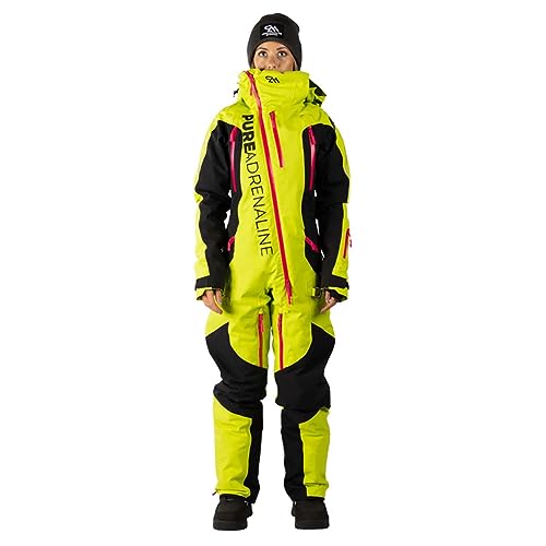 PureAdrenaline Women's Gravity Series Snowmobile Monosuit (Acid Lime/Black - Large)