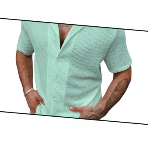 Image of COMBRAIDED Men's Regular Fit Cotton Blend Shirts | Half Sleeve Solid Pattern | Casual Wear for Everyday Style