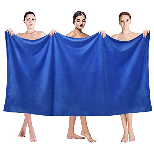 Image of JML Microfiber Bath Sheet Towels, 2 Pack, 35 inch x 70 inch, Dark Blue | Extra Large, Hanging Loop, Soft, Super Absorbent, Fast Drying for Shower Sauna Yoga Salon Hotel