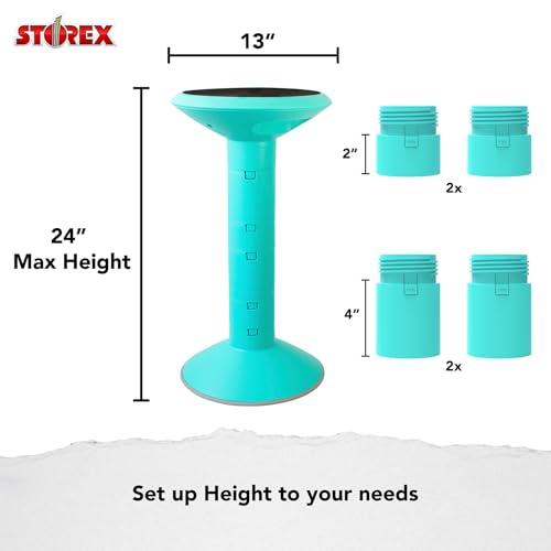 Image of Storex Wiggle Stool, 12 to 24-inch, Teal