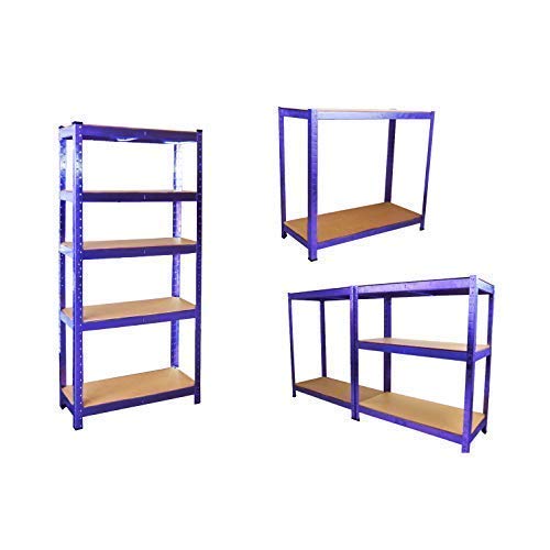 Neo® Heavy Duty Steel Blue 5 Tier Garage Shelving Shelf Racking Unit