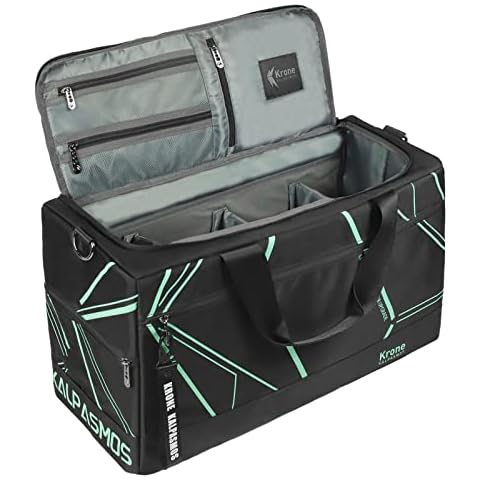 Krone Kalpasmos Sneaker Bag for Travel/Outdoor Sports Bag/Gym Bag /, Multi-functional Travel Duffel Bag with 3 Adjustable Dividers, & Shoulder Strap, Glow in Dark Nylon, Future Neon Green Cover