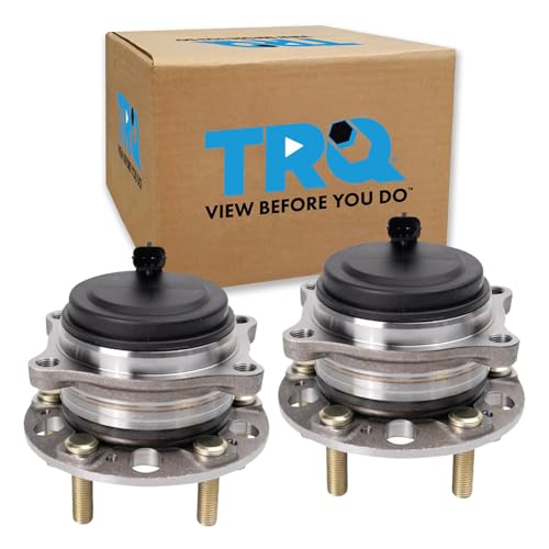 Image of TRQ Front Left and Right Wheel Bearing and Hub Assembly Set 2 Piece Compatible with 2015-2016 Hyundai Genesis RWD 2017 Genesis G80 RWD