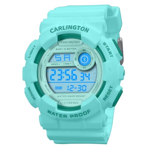 Image of Carlington Kids Digital Watch for Boys and Girls Age 3 to 14 Years Multicoloured Band with Alarm and Date Display - 9121