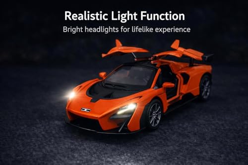 Image of Brand Conquer Defender 1:36 Diecast Model | Openable Doors, Bonnet & Boot for Kids and Collectors | Alloy Metal Car Toy | Perfect for Play & Display (Mclaren Senna Orange)