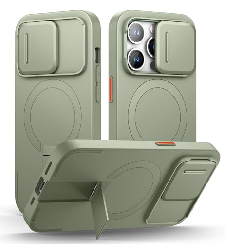 Coque iPhone 14 Pro magnétique avec béquille et clapet caméra robuste