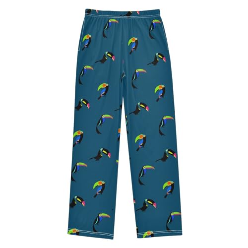 Boys' Pants Flat Toucan Tropic Bright Bird Long Bottoms Jogger Pants Elastic Waist Trousers with Pockets S-XL