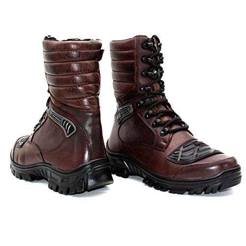 Coturno Militar Attack Bmbrasil Tático Couro Cano Alto 5188 Vinho 40