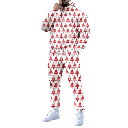 Costume Noël homme imprimé 3D sweat à capuche et jogging