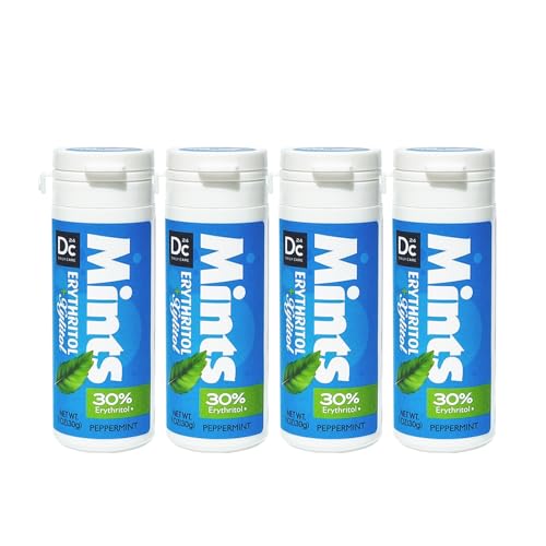 DC24 DAILY CARE Xylitol Mints,No Aspartame Sugar Free Mints,Low-Calorie with Erythritol, Breath Mints Dry Mouth Diabetic Friendly,Peppermint 30 Pieces (Pack of 4) - image 1