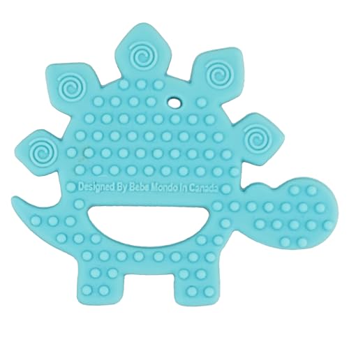 Image of Bebe Mondo Dinosaur Baby Teething Toys 3-6 6-12 Months, Teethers for Babies 0-3-6-12 Months for Teething Relief, Baby Gift, Baby Teether Toys, Silicone Sensory Toys, Soft-Textured Infant Toys