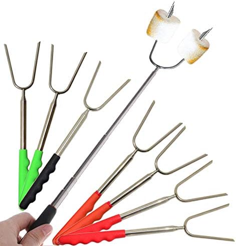 EX ELECTRONIX EXPRESS 8 Pack Extra Long Telescoping Marshmallow Roasting Sticks with Storage Bag - Extends to 33 Inches, Shrinks to Less Than 10 Inches for Travel - Perfect for Camping