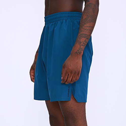 Ajcoflt Calções esportivos masculinos com cintura elástica bolsos laterais com fenda e corredores re