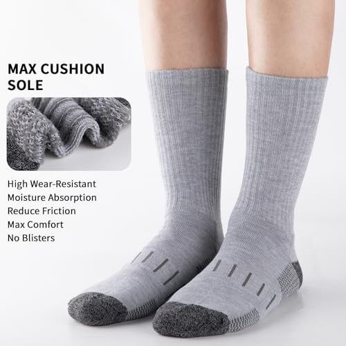 Heatuff Men’s 6 Pairs Crew Athletic Work Socks Performance Cushion Moisture Wicking Socks2