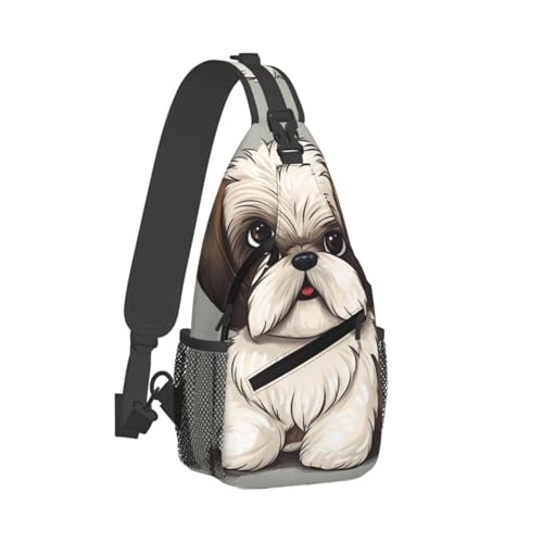 Bolso shih tzu cruzado para hombro unisex miniatura 2