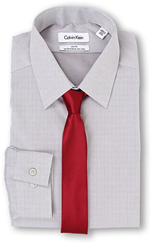Chemise ajustée à chevrons pour homme Calvin Klein gris chic en coton