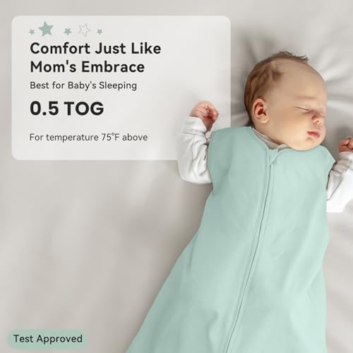 Image of Baby Sleep Sack 12-18 Months 0.5 Tog Wearable Blanket Baby, 3 Pack 100% Cotton Lightweight Sleeping Sack with 2-Way Zipper for Infant Toddler Excavator
