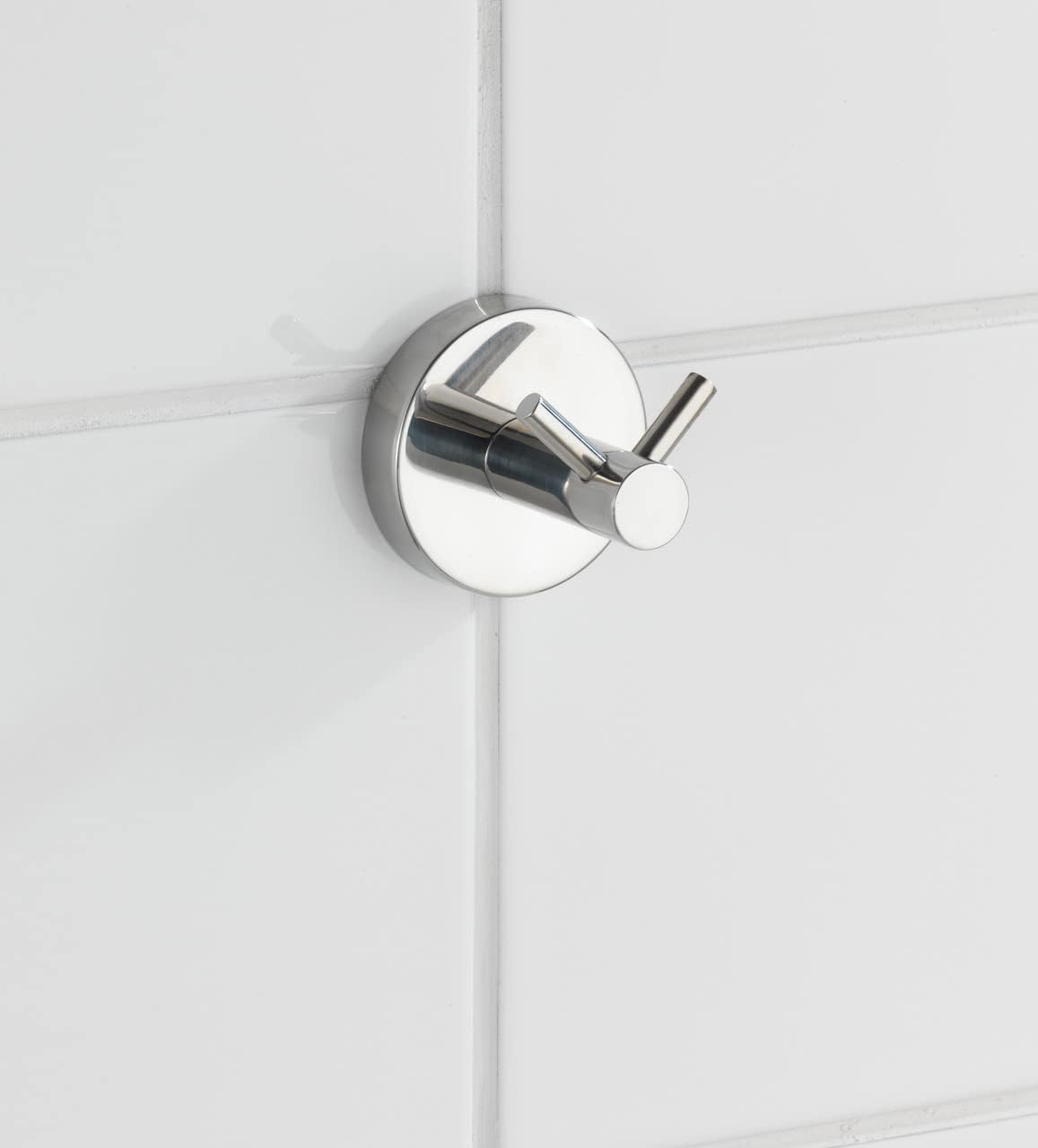 WENKO 20206100 Wall Hook Duo Bosio Shine, Metal Stainless Steel, 5.5 x 5.5 x 5.5 cm, Shiny