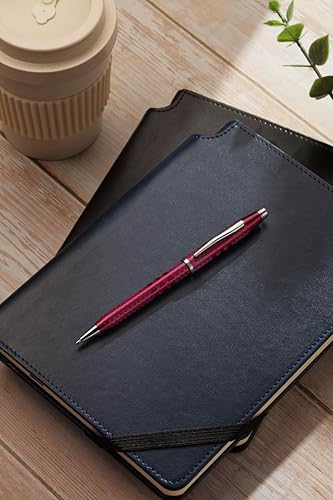 Image of Cross Century II Midnight Plum with Polished Chrome Appointments Refillable Ballpoint Pen - Medium Point, Black Ink, Presented in a Luxury Gift Box