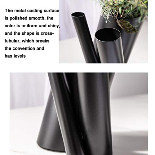 Modélisation créative floral oeuvre artificielle vase métal - 7
