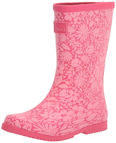 Joules Girls Rain Boot, Red Ditsy Floral, 13 Little Kid