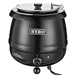 SYBO SB-6000 Commercial Grade Soup Kettle with Hinged Lid and Detachable Stainless Steel Insert Pot for Restaurant and Big Family, 10.5 Quarts, Black