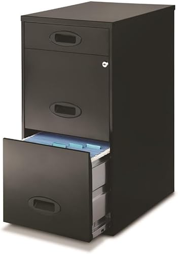 Miniatura 3 de Home Square - Archivador vertical de metal con 3 cajones, color negro (juego de 2)