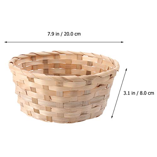 Cesta redonda de bambu BESPORTBLE, 1 peça, cestas ovais, rolos de pão para o dia das crianças de Pás