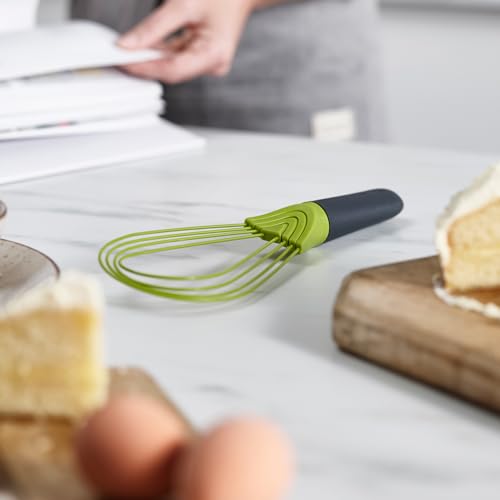 Joseph Joseph Twist Whisk- 2 in 1 - frusta piatta e a palloncino - Adatto per pentole antiaderenti, Silicone, Grigio / Verde - immagine 5