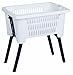 Produktbild Spetebo Wäschekorb mit Beinen - auf Knopfdruck ausgeklappt und eingefahren - Farbe: Weiss