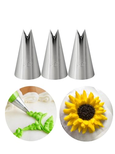 352 Piping Nozzle for Leaves,Ruffles,Zigzags,Ruffles,3 Pcs 352 Leaf Piping Tip