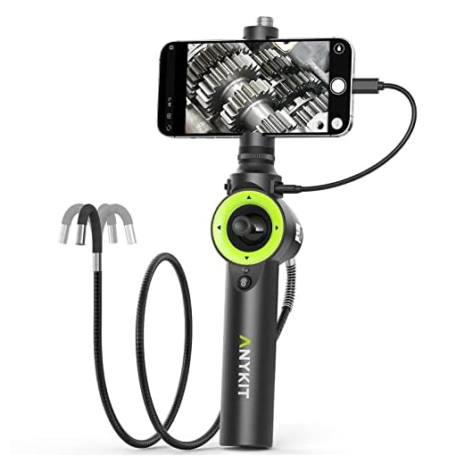 Dual Lens Endoscope 5.5MM Inspection Camera-Anykit NTS500 Industrial Endoscope- Borescope, 9.8 ft/3m Cable, 6 LED Lights with Dual Lens, 5 Inch IPS Display Screen, 32GB Card, IP67 Waterproof