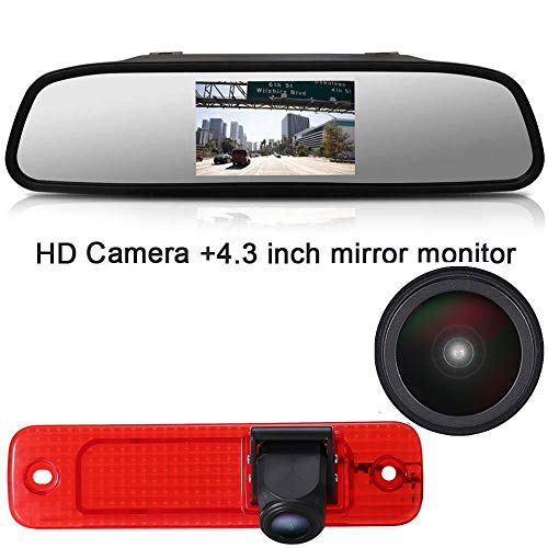 Reverse Camera + 4.3 Inch HD Rearview MirrorParking Mirror for All Cars + Car Third Roof Top Mount Brake Lamp Backup Camera for Ford Transit MK7 Tourneo/Furgon MK4 2006-2014 - Image 3
