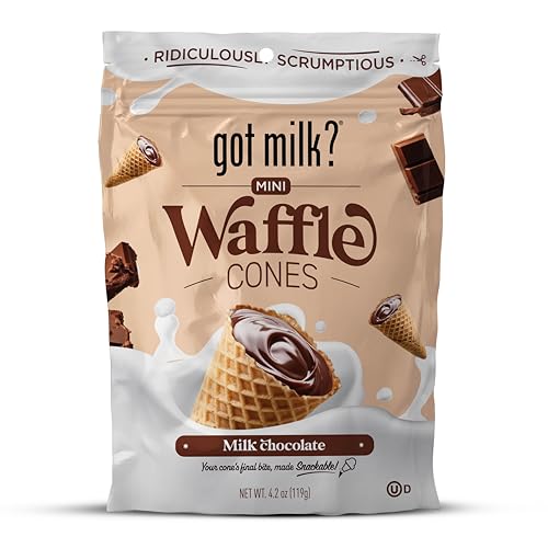 got milk? Mini Waffle Cones, Milk Chocolate, 4.24 Oz. / 119g...