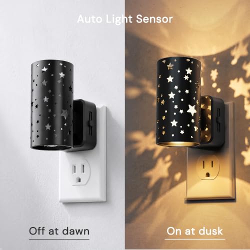 Image of L LOHAS LED Night Light, Night Lights Plug into Wall,Star Nightlights,3000K | Dimmable Nightlight for Kids Room, Etched Star Design, Auto Light Sensor,Rotatable Plug,Adults Toddler Hallway Bedroom,2 Pack