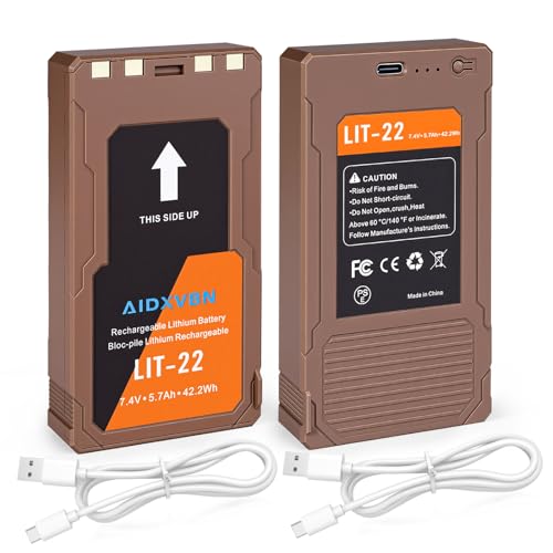 AIDXVBN 2-Pack LIT22 Rechargeable Batteries for Spypoint Cellular Trail Camera LIT-22 PRO Flex-M G-36 Plus Flex-S Solar Charging IP65 Shell Waterproof and Dustproof
