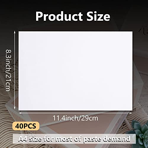 Qtlcohd 40Pcs Double Sided Tape Sheets 8.3 X 11.5 Inch Adhesive Paper Sheets White A4 Size Strong Sticky Tape For Diy Arts Crafts, Photo Albums, Card Making, Gift Wrapping, Home Decoration #TOP1
