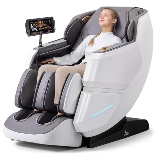 MassaMAX MT339 2026 4D Massage Chair, Full Body Zero Gravity Recliner with SL-Track, Body Scan, Graphene Heating, Deep Yoga Stretch, Foot Rollers & Hands-Free Voice Control (Space White)