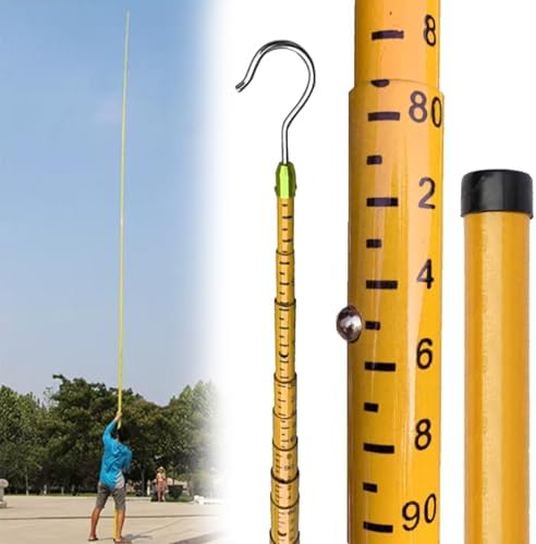 High Voltage Insulated Epoxy Resin Survey Rods, 15m/49.2ft, 2 Pack for Linemen & Telecom Workers, Durable Measuring Sticks with Carrying Bag