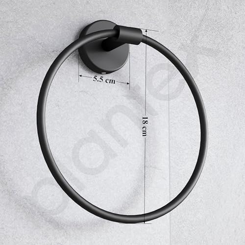 Image of Plantex Towel Ring for Bathroom /Stainless Steel Towel Holder /Round Napkin Ring /Towel Stand for Bathroom /Bathroom Accessories - Pack of 1 (Black)