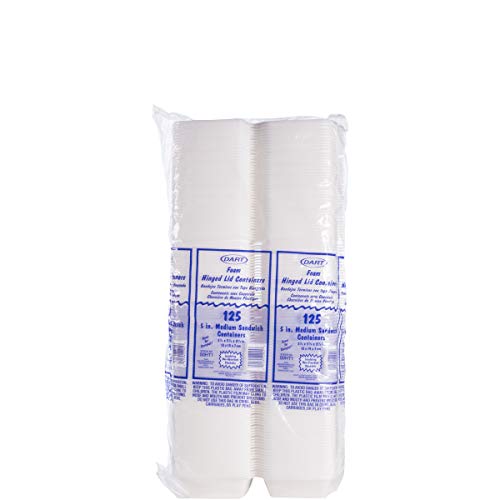 Dart 50Ht1 5 In Med Sandwich Foam Hinged Container (Case Of 500) #TOP4