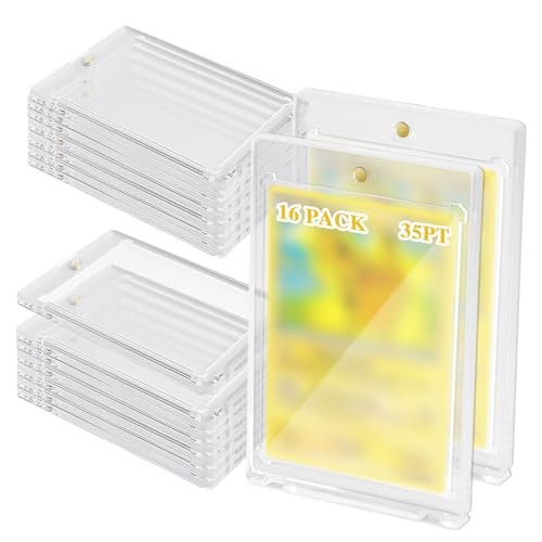 NVIYAM 16PCS Magnetic Card Holder 35PT, Funda para Cartas Magic, Fundas Magnéticas Tarjetero Protección UV Transparentes, Cartas Coleccionables Marco, Funda Cartas, para Magic, Deportes, MTG