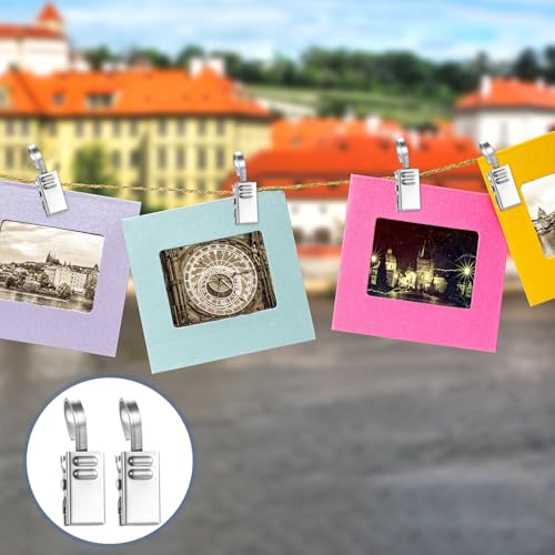 110 Stück Vorhang Clips mit Haken, Gardinenhaken mit Clips, Metall Gardinen Klammern Edelstahl Vorhangklammern Vorhang Clips, Gardienen Klemmen, Gardinenklammern für Schienen Fotos Licht Hängende